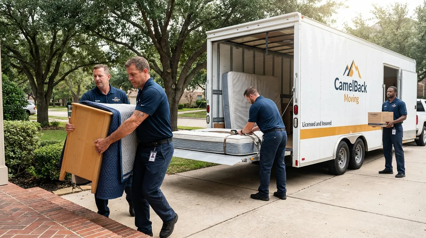 Crew loading residential truck for cross-state move from Fishkill, NY